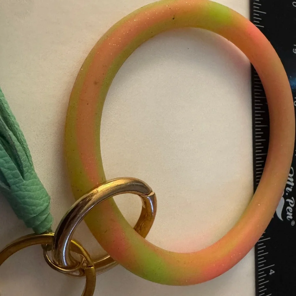 Bangle Key Ring‎ Bracelet Set Only Someone Makes Two Whole Gold Teal Tassel